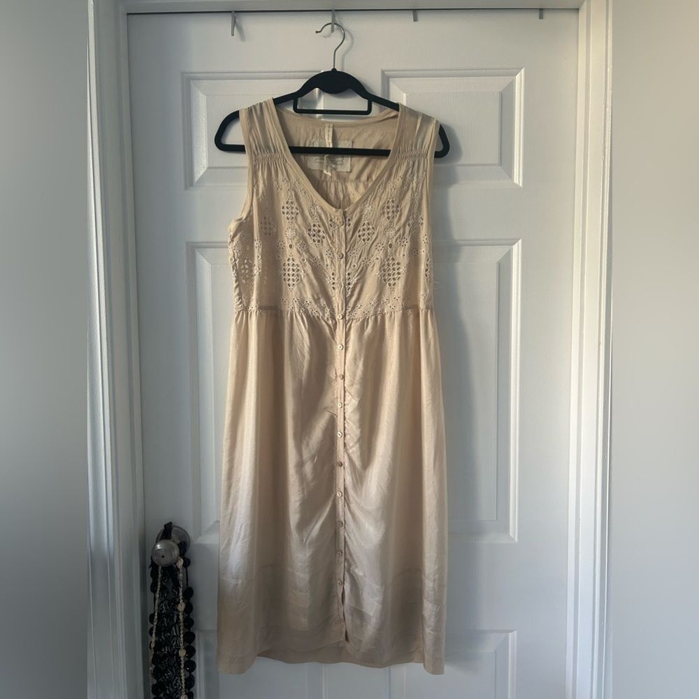 Johnny Was Vintage Label Boho Silk Eyelet Dress
